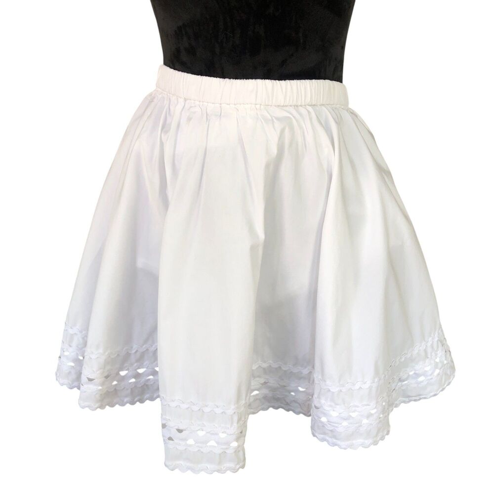 J. Crew Factory White Mini Skirt with Eyelet Trim